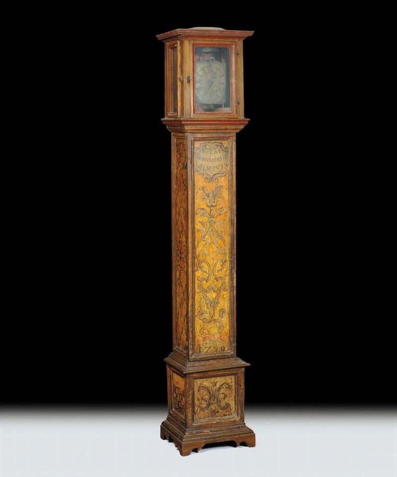 Pendola in legno laccato, XVIII secolo  - Auction Antiquariato e Dipinti Antichi - Cambi Casa d'Aste