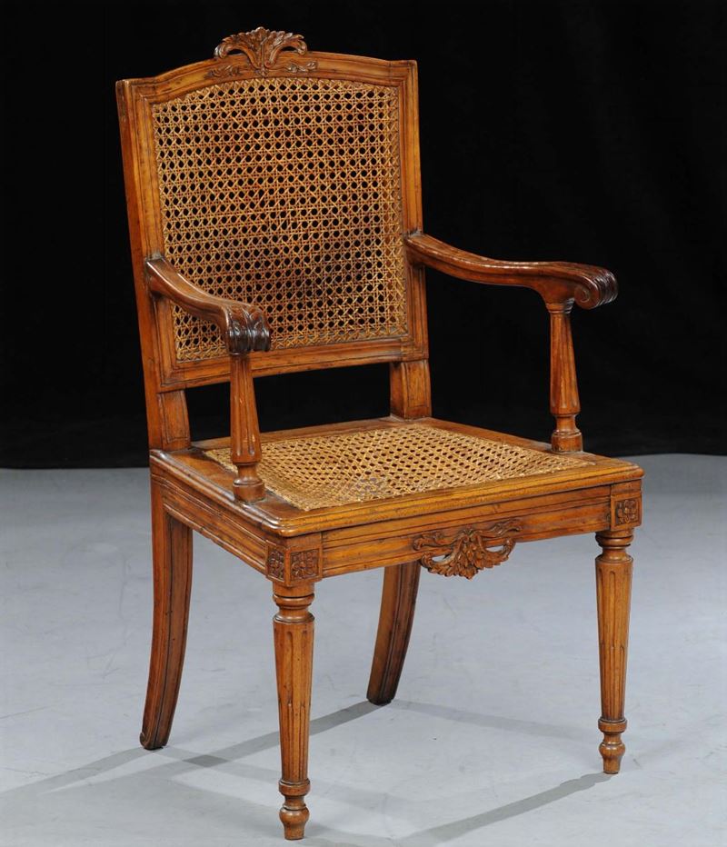 Poltrona il legno intagliato, XIX secolo  - Asta Antiquariato e Dipinti Antichi - Cambi Casa d'Aste