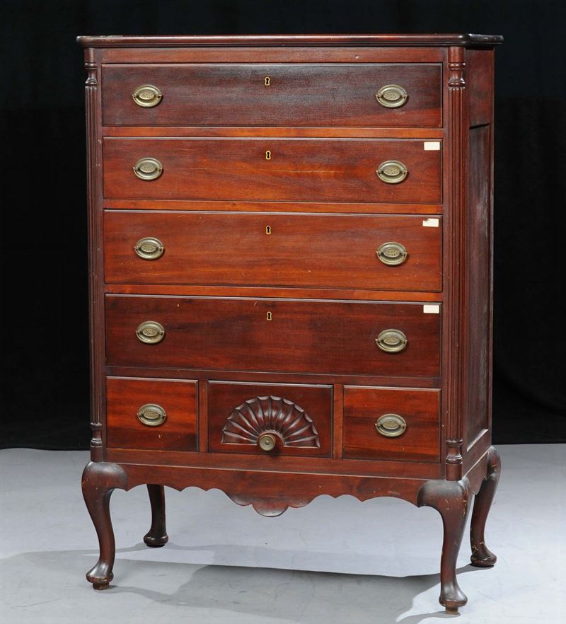 Settimanale in mogano, Inghilterra XIX secolo  - Auction OnLine Auction 11-2012 - Cambi Casa d'Aste
