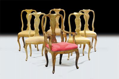 Cinque Sedie e una Poltrona Pattone, Lucca Seconda Metˆ XVIII Secolo