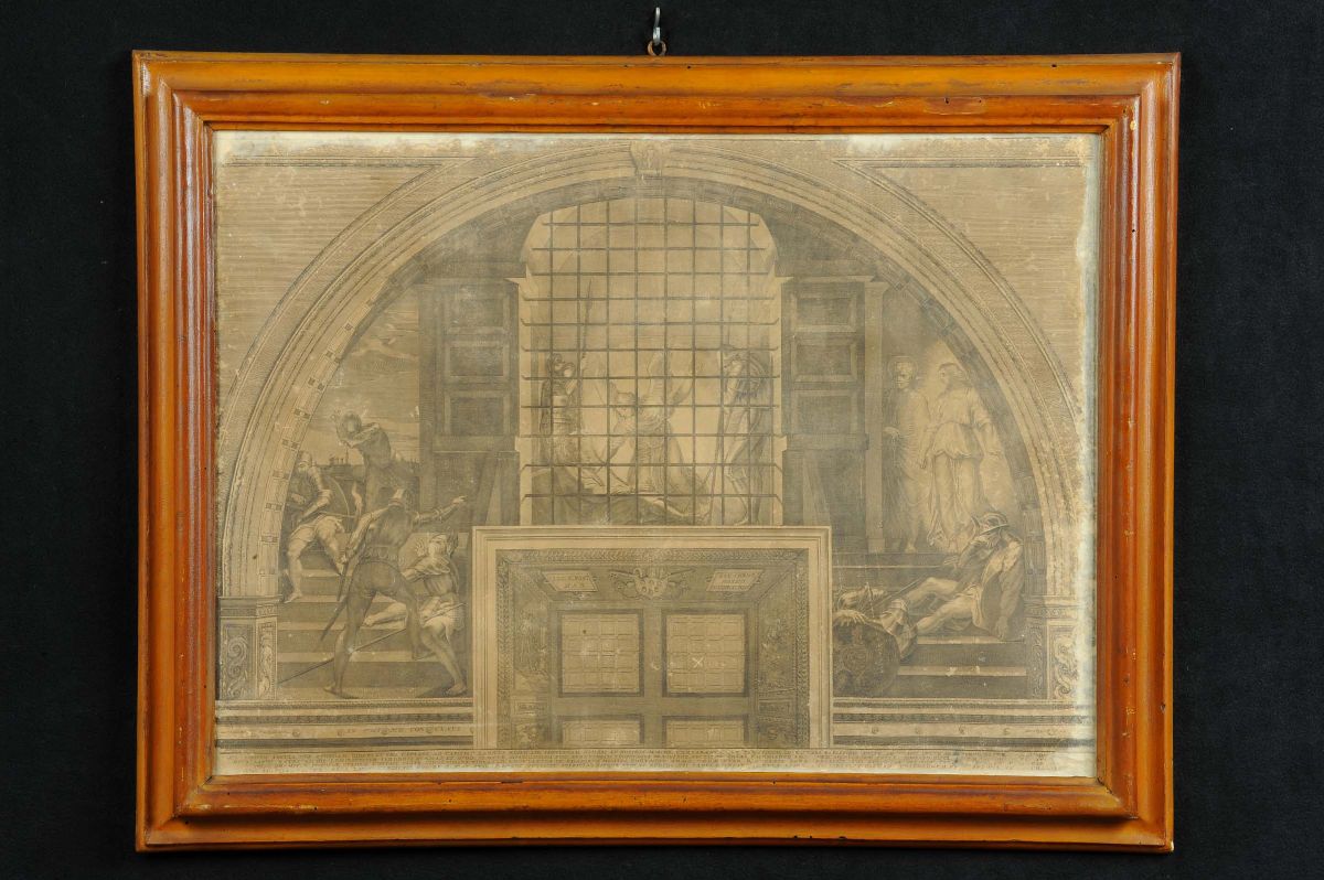 Quattro Incisioni da Raffaello Sanzio Raffiguranti Episodi delle Stanze, Inizi XIX Secolo