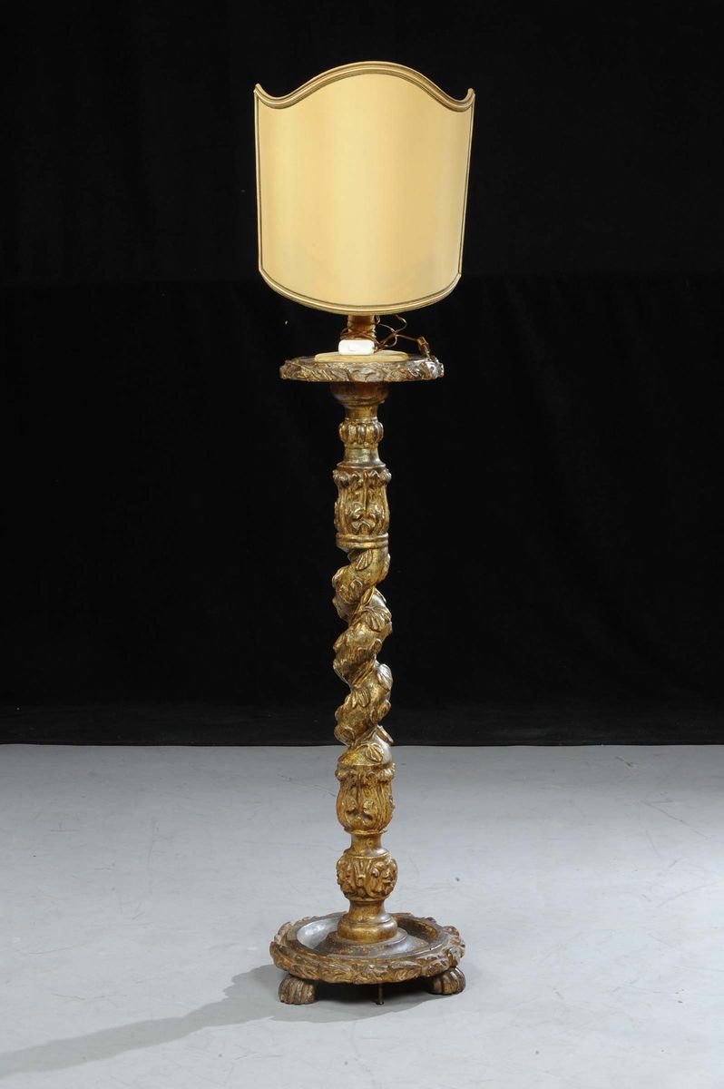 Torcera in legno intagliato e dorato, Toscana seconda metˆ XVIII secolo  - Auction Antiquariato e Dipinti Antichi - Cambi Casa d'Aste