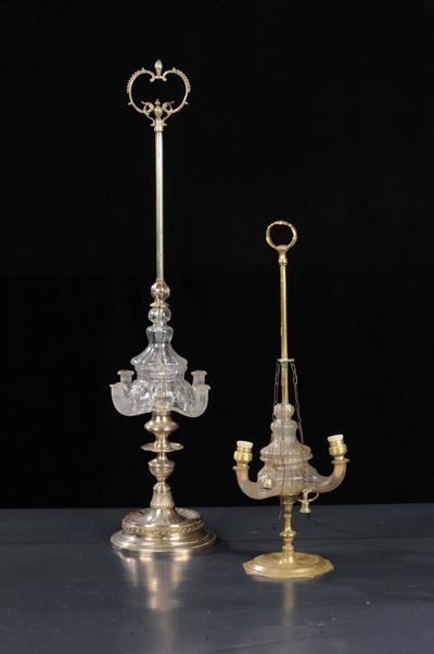 Due Lampade Fiorentine Differenti, Fine XVIII Secolo, Inizi XIX Secolo