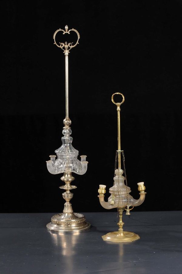 Due lampade fiorentine differenti, fine XVIII secolo, inizi XIX secolo