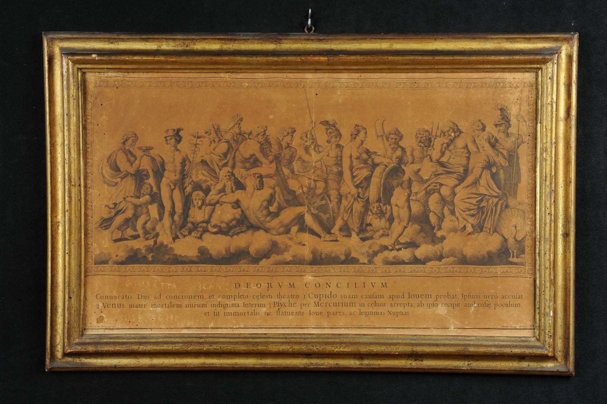 Coppia di Incisioni con Soggetti Allegorici da Raffaello, XVIII Secolo