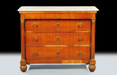 Cassettone Impero in Legno Impiallacciato, Lucca Metˆ XIX Secolo