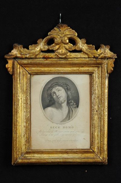 Piccola Cornice in Legno Intagliato e Dorato, Toscana XVIII Secolo
