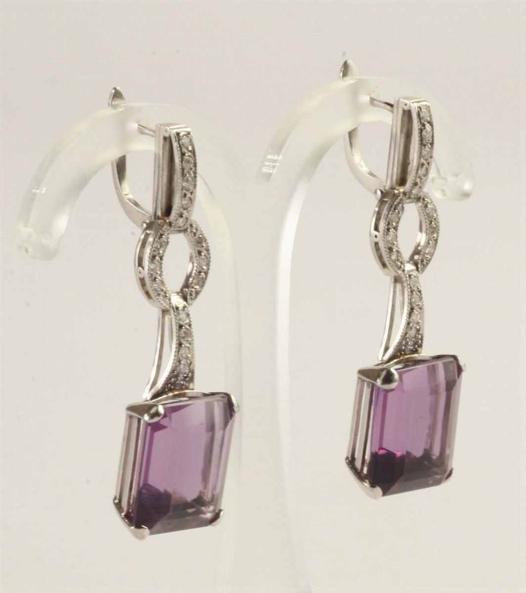 Orecchini con Diamanti ed Ametiste