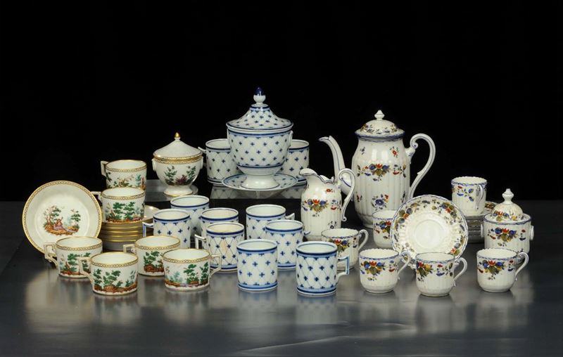 Tre servizi da caff, Ginori XX secolo  - Asta Antiquariato e Dipinti Antichi - Cambi Casa d'Aste