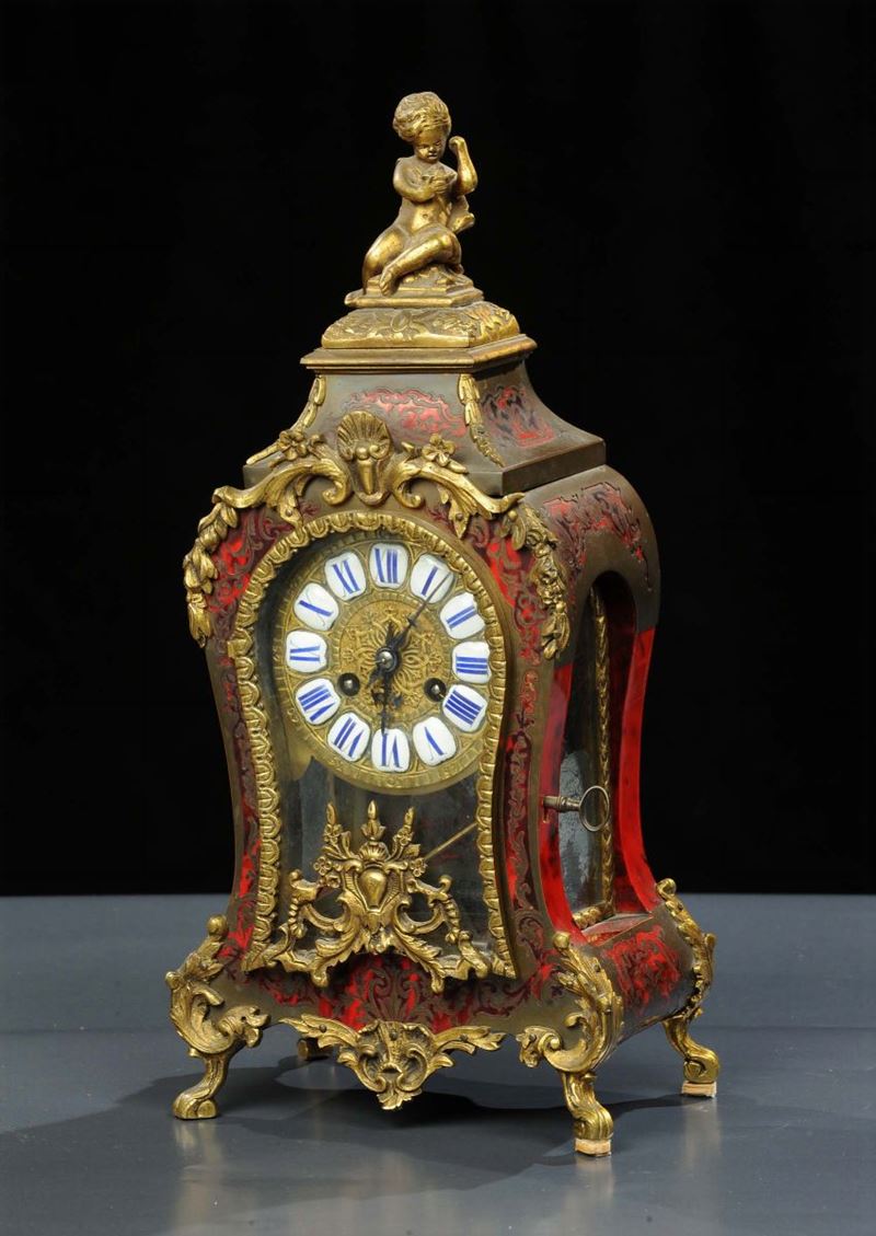 Orologio da tavolo tipo Boulle, inizio XX secolo  - Asta Antiquariato e Dipinti Antichi - Cambi Casa d'Aste