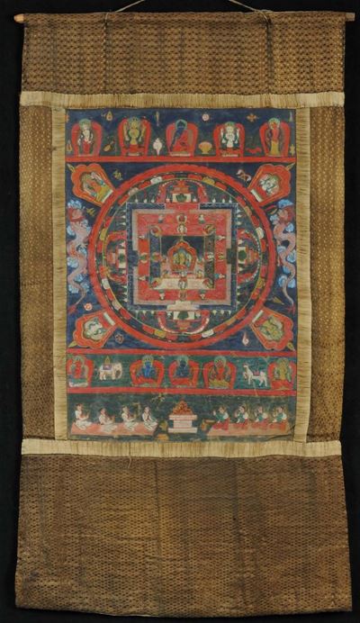 Mandala Tibetano Dipinto su Seta