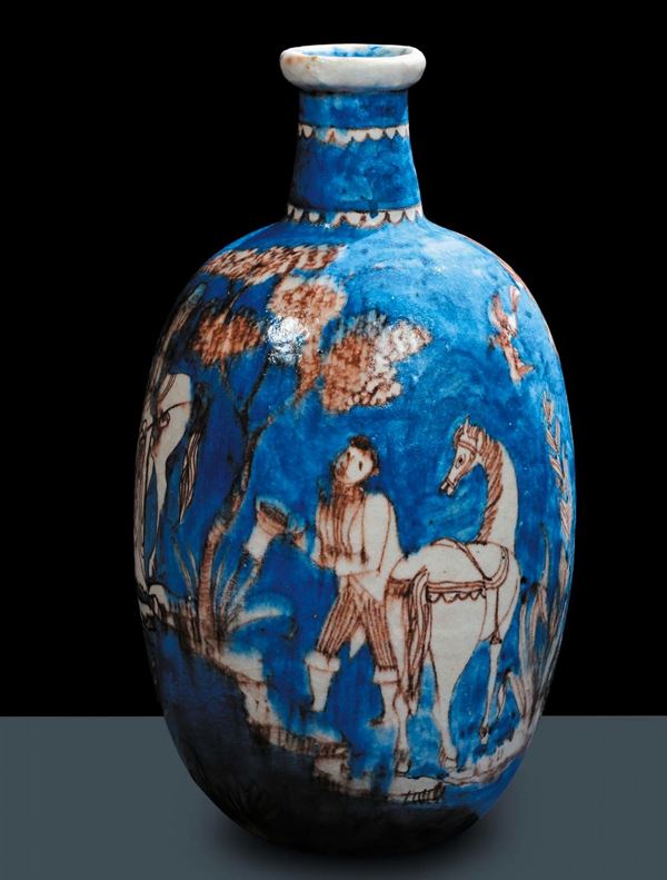 Guido Gambone - VietriGrande vaso con corpo ovoidale
