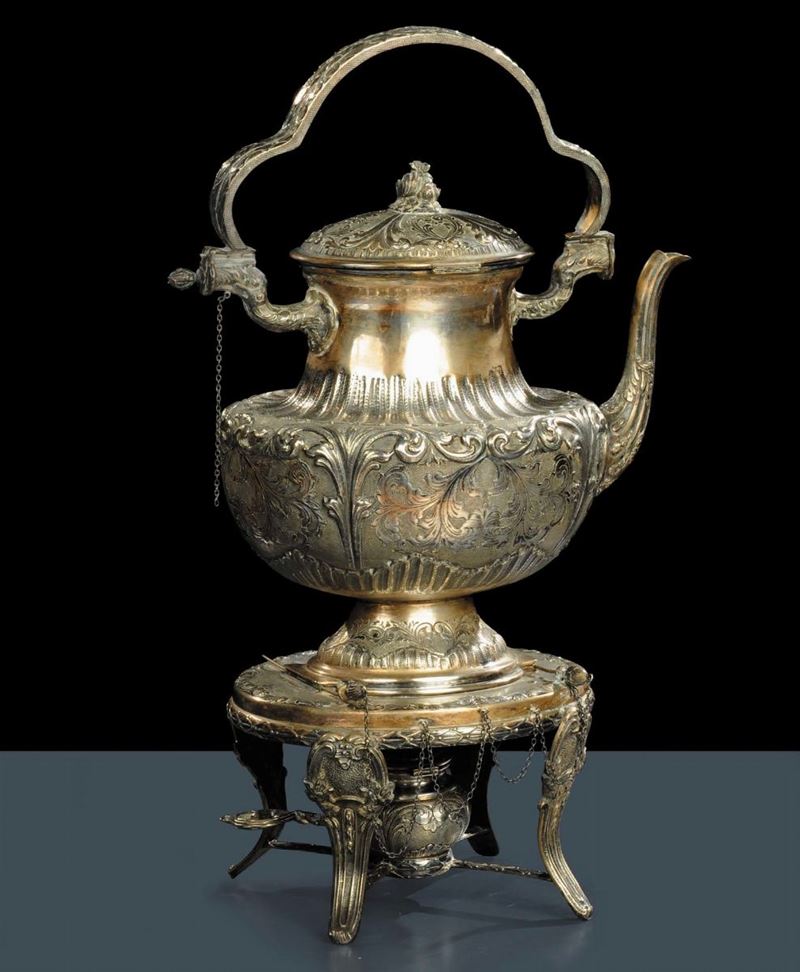 Samovar in argento sbalzato, XIX secolo  - Asta Antiquariato e Dipinti Antichi - Cambi Casa d'Aste