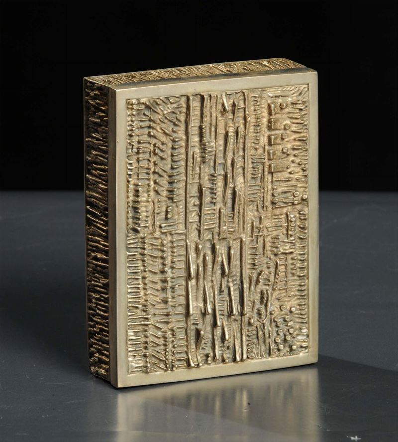 Scatolina in argento con disegno di Gio Pomodoro, XX secolo  - Asta Antiquariato, Argenti e Dipinti Antichi - Cambi Casa d'Aste