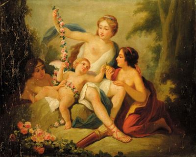 Scuola Italiana del XVIII Secolodiana Cacciatrice con Amorini