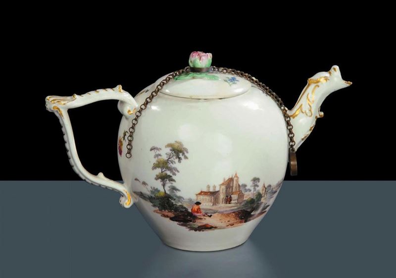 Teiera in porcellana, Meissen XVIII secolo  - Asta Antiquariato e Dipinti Antichi - Cambi Casa d'Aste