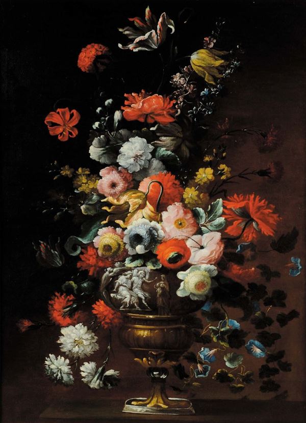 Felice Fortunato Biggi Dei Fiori (1680-1750) Natura morta con fioriNatura morta con fiori