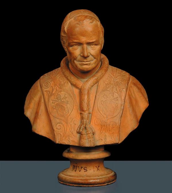 Scultura in terracotta raffigurante Papa Pio IX