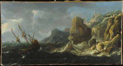 Antonio Maria Marini (1668-1725), Attribuito Anaufragio in Prossimitˆ della Costa