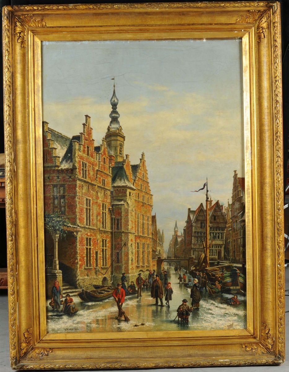 Victor Vervloet (1829-1904)veduta di Cittˆ Fiamminga, 1884