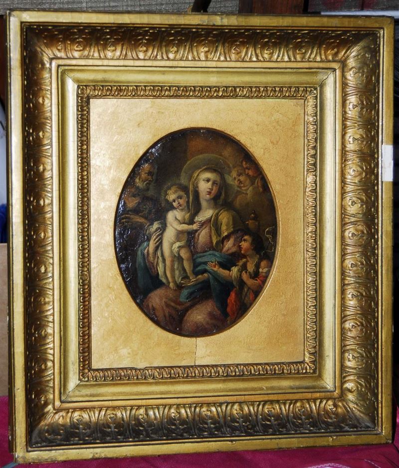 Francesco Trevisani (1656-1753/55), attribuito a Sacra Famiglia e San Giovannino  - Asta Antiquariato e Dipinti Antichi - Cambi Casa d'Aste