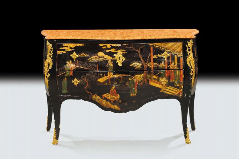 Com˜ Luigi XV decorato a cineserie, Francia XIX secolo  - Auction Antiquariato e Dipinti Antichi - Cambi Casa d'Aste