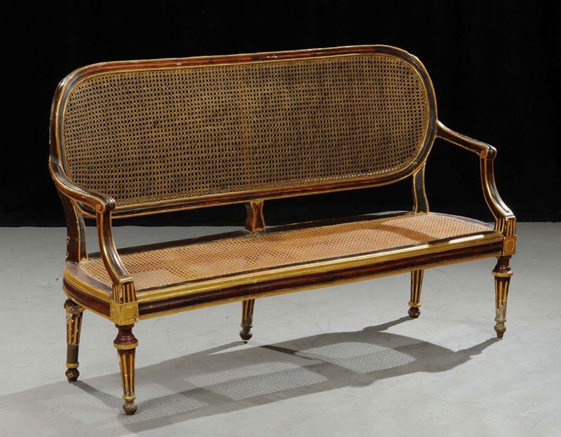 Divano in legno laccato, XIX secolo  - Auction OnLine Auction 03-2012 - Cambi Casa d'Aste