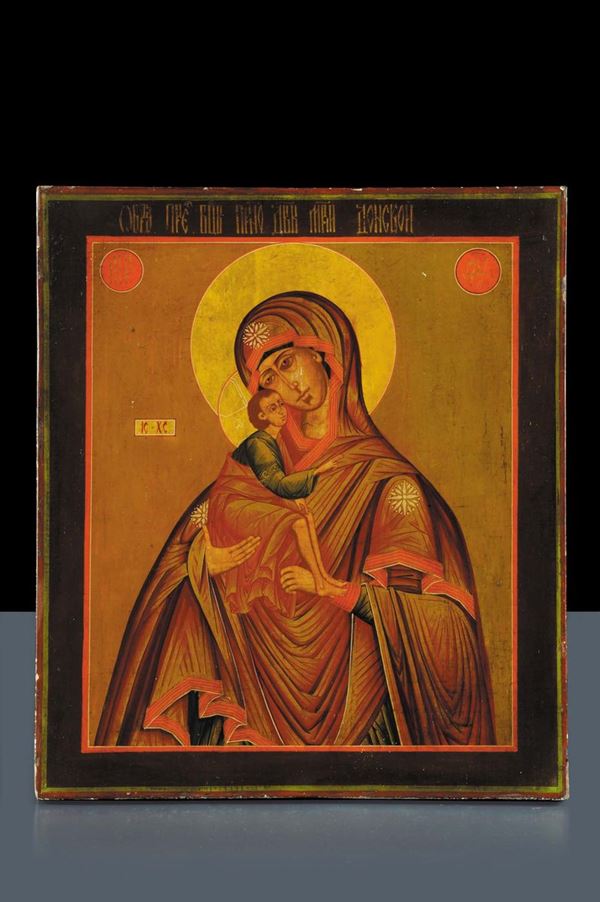 Icona raffingurante Madre di Dio Donskaja, XIX secolo