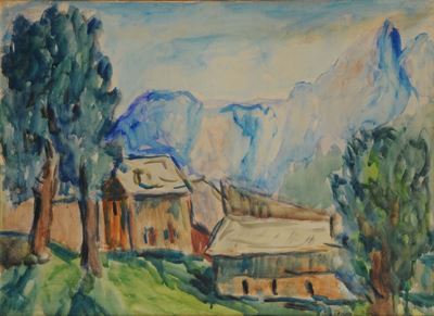 Fiorenzo Tomea (1910-1960)paesaggio Cadorino