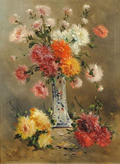 Scuola Francese del XIX Secolovaso con Fiori