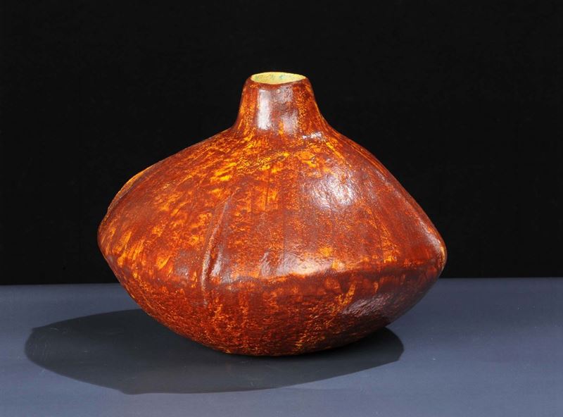 Vaso a cipolla in terracotta smaltata  - Auction Arti Decorative del XX secolo e Design - Cambi Casa d'Aste