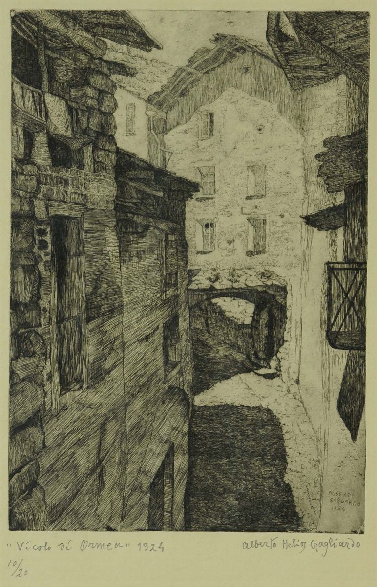 Incisione di Alberto Helios Gagliardo