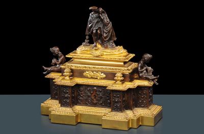 Scrigno in Bronzo Dorato e Brunito, Francia 1840