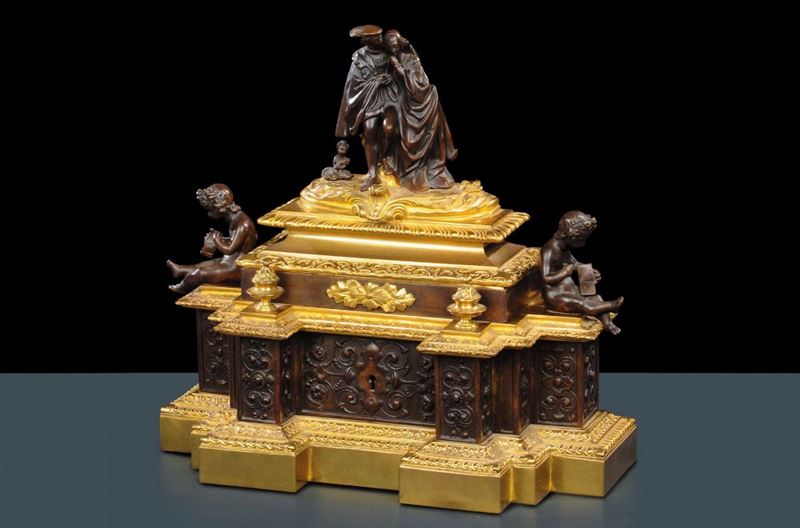 Scrigno in bronzo dorato e brunito, Francia 1840  - Auction Antiquariato e Dipinti Antichi - Cambi Casa d'Aste