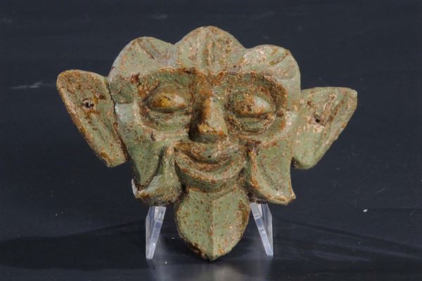 Mascherone in legno policromo, fine XVI secolo