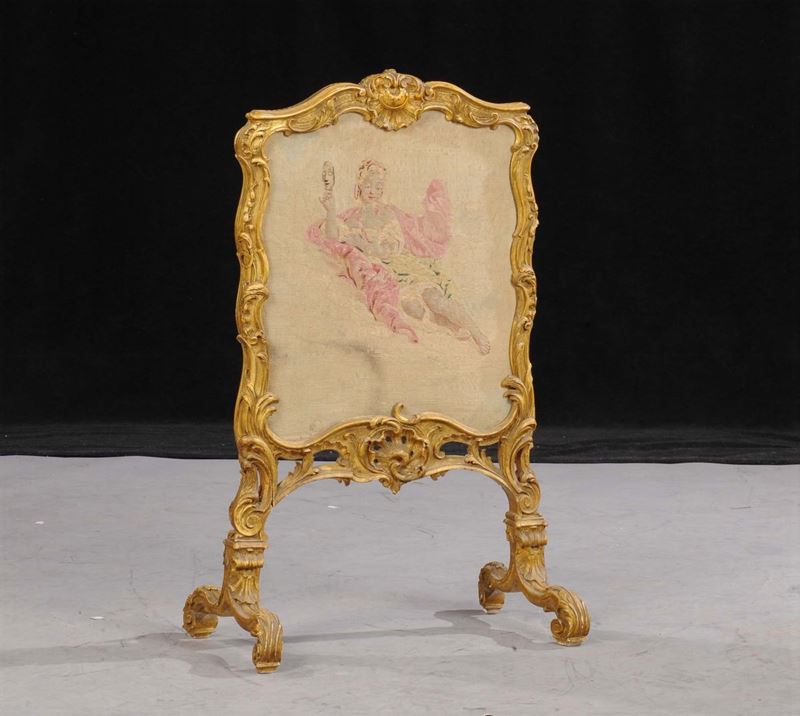 Parafuoco in legno intagliato e dorato, XIX secolo  - Asta Asta OnLine 03-2012 - Cambi Casa d'Aste