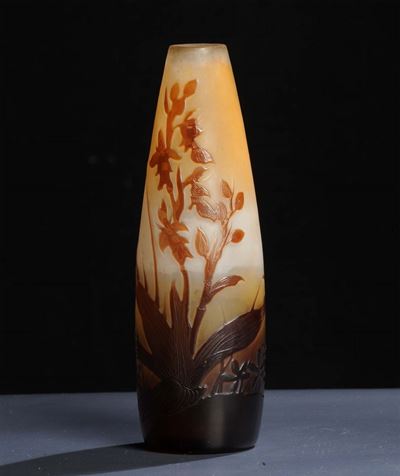 Emile Gallž (1846-1904) - Nancyvaso a Siluro in Vetro Incolore
