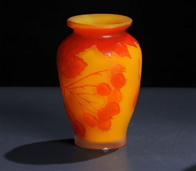Emile Gallž (1846-1904) - Nancypiccolo Vaso in Vetro Incolore