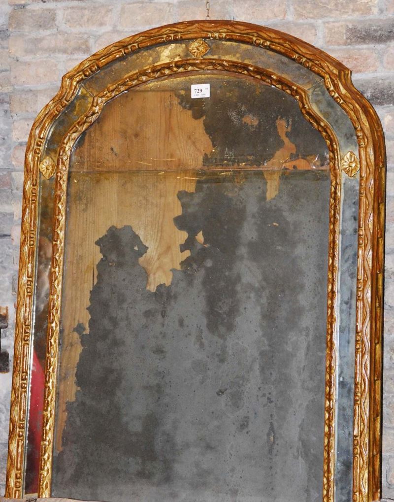 Specchiera in legno intagliato e dorato, fine XVIII secolo  - Auction Antiquariato e Dipinti Antichi - Cambi Casa d'Aste