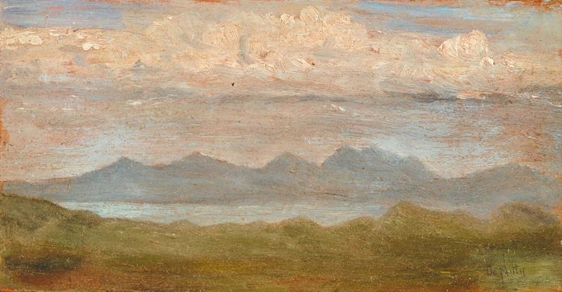 Giuseppe De Nittis (1846-1884), attribuito a Paesaggio  - Auction Antiquariato e Dipinti Antichi - Cambi Casa d'Aste