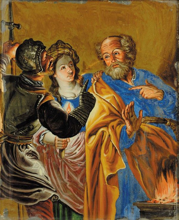 Scuola del XIX secolo San Pietro rinnega Ges