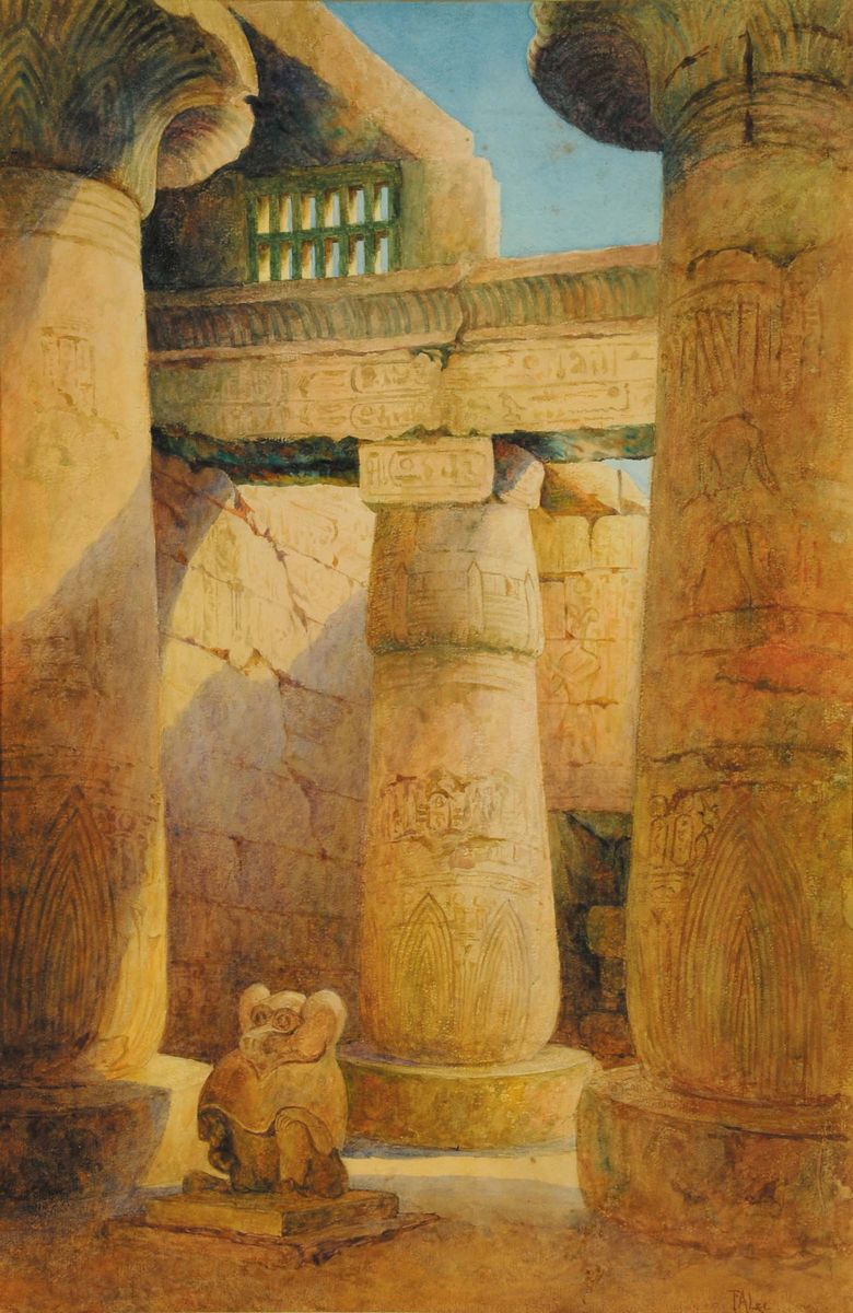 Sette Acquarelli Raffiguranti Vedute Egiziane