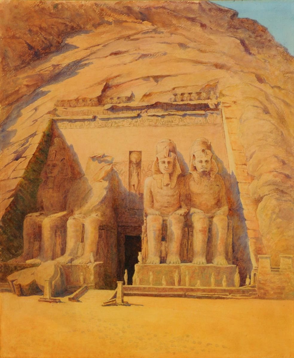 Sette Acquarelli Raffiguranti Vedute Egiziane