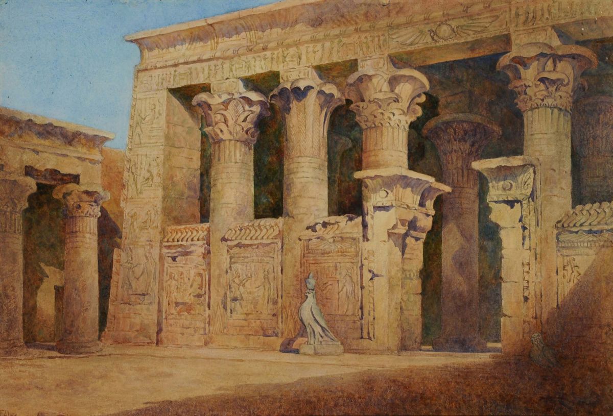 Sette Acquarelli Raffiguranti Vedute Egiziane