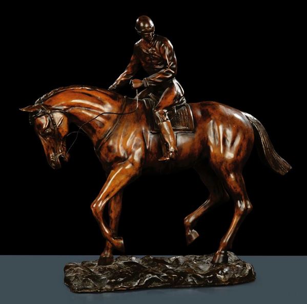 Anonimo del XX secolo Fantino a cavallo