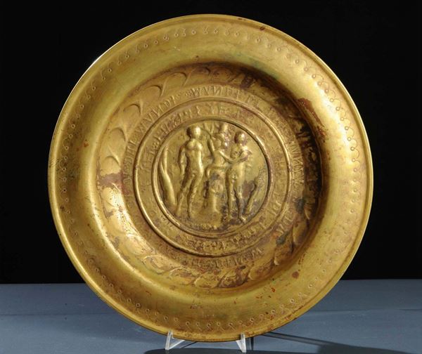 Piatto elemosiniere in bronzo, XIX secolo