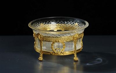 Centrotavola in Bronzo Dorato e Cristallo, XIX Secolo
