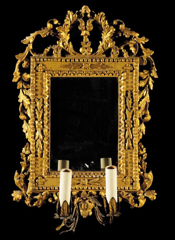 Coppia di ventoline Luigi XIV a due luci, Roma XVIII secolo