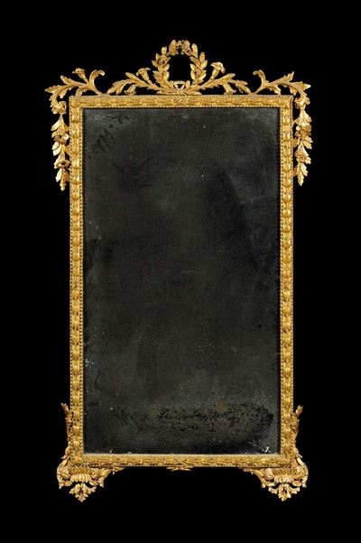 Specchiera in Legno Intagliato e Dorato, XVIII Secolo