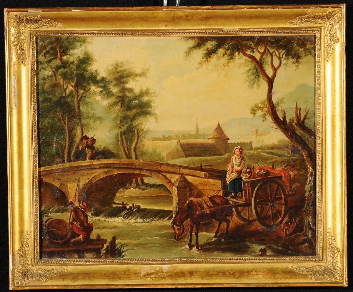 Scuola Francese del XVIII Secolopaesaggio con Figure